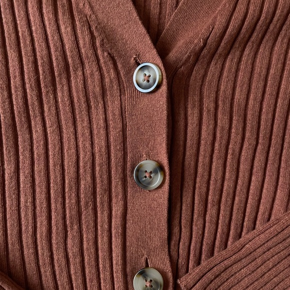 Madewell Rust Ribbed Cardigan - Picture 7 of 8